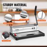 Amocart Binding Machine Comb Binding Machine 21Holes Binding 450 Sheets Book Binder Machine with 100 PCS 3/8'' Comb Binding Spines