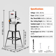Bild in Galerie-Viewer laden, Amocart 10/14Inch Band Saw 2-Speed Continuously Viable Benchtop Bandsaw &amp; Optimized Work Light for Woodworking Aluminum Plastic
