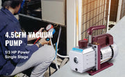 Charger l'image dans la visionneuse de galerie, Amocart 4.5CFM 1/3HP  HVAC Refrigerant Vacuum Pump Refrigeration Single-Stage Set for Household Air Conditioning Vacuum Packing
