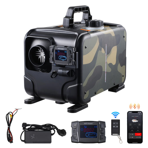 Amocart 8KW Car Heater 12V/24V All in One Diesel Air Heater Bluetooth/Display/CO Alarm Horizontal Diesel Heater for Vehicle RV