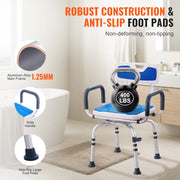 Bild in Galerie-Viewer laden, Amocart Swivel Shower Chair 360 Degree Adjustable with Armrest and Backrest for Shower or Bathtub Non-Slip for Elderly Disabled
