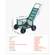 Bild in Galerie-Viewer laden, Amocart Garden Scooter with Seat 2in1 Rolling Garden Cart w/ Storage Bin Supports up to 227lbs Outdoor Wagon w/ Handle for Yard
