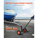 Amocart 600lbs Tongue Trailer Dolly with 16.5-22in Adjustable Height & 1-7/8 in Hitch Ball Steel Boat Mover for Moving Car Rvs