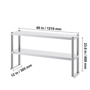 Charger l'image dans la visionneuse de galerie, Amocart Stainless Steel kitchen worktable Overshelf with Height Adjustable Overshelf Prep Work Table for Kitchen Restaurant
