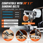 Amocart Belt Grinder Sander 30 x1-Inch Variable Speed Belt Polisher W/VFD 550W Grinding Polishing for Metalworking Knife Making