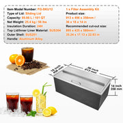 Charger l'image dans la visionneuse de galerie, Amocart Drop in Ice Chest Stainless Steel Ice Cooler Commercial Ice Bin with Sliding Cover Outdoor Kitchen Ice Bar
