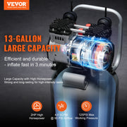 Charger l'image dans la visionneuse de galerie, Amocart 13 Gallon Air Compressor 2HP Oil Free Air Compressor with 125 PSI Max Pressure for Tire Inflation Auto Repair Painting
