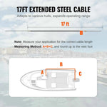 Amocart Boat Steering Cable 17 Feet Outboard Marine Rotary Steering Cable 1/2 Ton High Tensile Strength Universal Compatibility