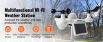 SucceBuy 7-in-1 Wi-Fi Weather Station, 7.5 in Color Display Solar Wireless Outdoor Sensor Alarm Alerts for Temperature Humidity