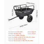 Amocart Garden Utility Trailer 28 Cu.Ft. & 1800lbs ATV UTV Trailer Tow Behind Steel Dump Trailers for Lawn Tractor Garden Waste