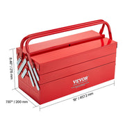 Charger l'image dans la visionneuse de galerie, Amocart 18in Metal Tool Box 3-Tier 5-Tray Portable Folding Tool Chest Organizer with Handle Toolbox for Warehouse Repair Shop

