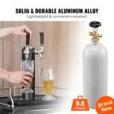 5 Lbs CO2 Tank Aluminum Gas Cylinder Brand New CO2 Cylinder with Gray Spray Coating CO2 Tank with CGA320 Valve