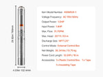 Amocart Deep Well Submersible Pump 1HP / 1.5HP / 2HP Output Power 230V/115V 31.7 GPM Flow for Industrial Irrigation & Home Use