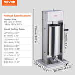 SucceBuy Manual Sausage Stuffer 7 L / 15 LBS Vertical Food-Grade 304 Stainless Steel for Home Kitchen Restaurant 23.2lbs