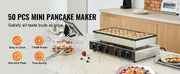 Charger l'image dans la visionneuse de galerie, SucceBuy 50Pcs Mini Dutch Pancake Maker Dorayaki Baker Machine Commercial Non-stick Waffle Maker Dual Temp &amp; Time Control
