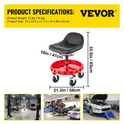 Bild in Galerie-Viewer laden, Amocart Rolling Garage Stool Car Detailing Stool Adjustable Height Mechanic Seat With Tool Tray Workshop Auto Repair Shop Stool
