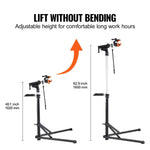 Amocart Bike Repair Stand Heavy-duty Aluminum Adjustable Height Magnetic Tool Tray Telescopic Arm Foldable for Home Shops