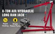 Bild in Galerie-Viewer laden, Amocart Hydraulic/Pneumatic Long Ram Jack 8 Tons/17363 lbs Capacity with Single Piston Pump &amp; Clevis Base Manual Cherry Picker
