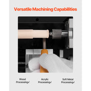 Bild in Galerie-Viewer laden, Amocart 2.76x5.12 in Mini Metal Lathe Machine 36W 20,000 RPM Speed + 3-jaw Chuck Aluminum Alloy for Processing Precision Parts
