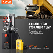Bild in Galerie-Viewer laden, Amocart Hydraulic Pump 4/10/20 Quart Hydraulic Power Unit Single Acting Dump Trailer Pump DC 12V Hydraulic Pump for Car Lifting
