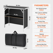 Charger l'image dans la visionneuse de galerie, Amocart Folding Portable Bar Table Tradeshow Podium Table for Party Picnic Exhibition Include Carrying Case Storage Shelf Skirt
