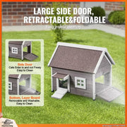 Load image into Gallery viewer, Amocart Outdoor Cat House 22x30x26 Weatherproof Feral Cat Shelter Wooden Cat Kennel for Multiple Cats with Side Door Pet Hut
