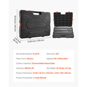 Charger l'image dans la visionneuse de galerie, Amocart Socket Set 86 Pieces 3/8 1/4 1/2in Drive Socket and Ratchet Set SAE Metric Mechanic Tool Kit with Ratchet Wrench
