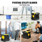 Amocart Pivoting Utility Fan 600 CFM High Velocity Floor Blower 300° Blowing Angle Air Mover for Drying Cooling Ventilating