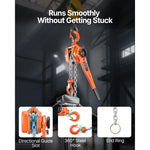 SucceBuy Manual Lever Chain Hoist 1-1/2T / 3T / 6T  Capacity Come Along 10FT/ 20FT Lift G80 Alloy Steel Chain 360°Rotating Hooks