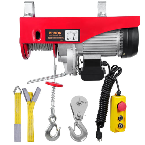 Amocart 200-800kg Electric Hoist with Wired/Wireless Remote Control Lifting Crane Cable Hoist Winch for Boat Garage Elevator