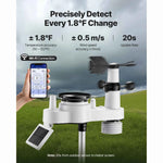 Amocart 7-in-1 Wi-Fi Weather Station & APP Control, 7.5-Inch VA Display Solar Powered Sensor, Indoor & Outdoor Weather Forecast