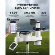 Bild in Galerie-Viewer laden, SucceBuy 7-in-1 Wi-Fi Weather Station &amp; APP Control, 7.5-Inch VA Display Solar Powered Sensor, Indoor &amp; Outdoor Weather Forecast
