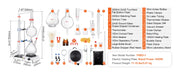 Bild in Galerie-Viewer laden, Amocart Essential Oil Distillation Kit 500ml 2L Distillation Apparatus 3.3 Boro Lab Glassware Distillation Kit w/ Heat Plate
