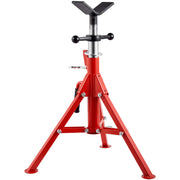 Load image into Gallery viewer, Amocart Pipe Holding Stand with Roller Head V-Head Folding Tripod Jack 12 inch Capacity Pipe working Supporting Clamped Tool

