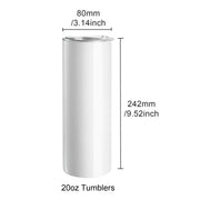 Bild in Galerie-Viewer laden, Amocart 8/12/14/16/24/50PC Straight Sublimation Tumblers Blank Tumbler Bulk Stainless Steel Double Tumbler Cups Heat Transfer
