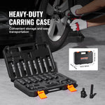 Amocart 360 Degree Swivel Impact Socket Set 3/8" Socket Set Deep Universal Metric 10-19mm 6 Point Cr-Mo Alloy Steel for Repair