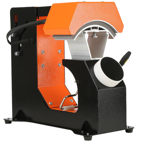 Amocart 3in1 Auto Hat Cap Heat Press Machine 6.4x3.5in Press Knob Clamshell Sublimation Transfer 3pcs Replaceable Heating Pad
