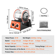 Charger l'image dans la visionneuse de galerie, Amocart 3kg 5kg Rotary Tumbler Surface Polisher Jewelry Drum Polishing Machine Gem DIY Mini-Tumbler Finishing Tools
