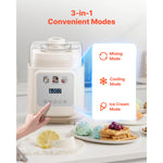 SucceBuy Upright Automatic Ice Cream Maker with Built-in Compressor 1 Quart No Pre-freezing Gelato Maker & Frozen Yogurt Machine