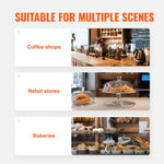 Amocart 2/3-Tier Commercial Acrylic Pastry Bakery Display Case with Rear Door Access & Removable Shelves for Donut Bagels Cake