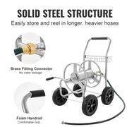 Bild in Galerie-Viewer laden, Amocart Hose Reel Cart 250ft Heavy Duty Garden Water Yard Planting w/ Basket Effortless Roll-up  Versatile Application Steel
