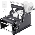 Amocart Manual Round Bottle Labeling Machine 15-20pcs/min Adjustable Labeler for Bottles Dia 0.78-4.72 in (with Pressing Bar)