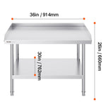 Amocart Stainless Steel Work Table Commercial Heavy Duty Food Prep Worktable with Adjustable Height for Restaurant Home Hotel