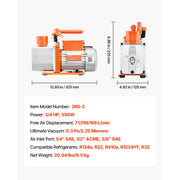Charger l'image dans la visionneuse de galerie, Amocart 3.5CFM 180W 1 Stage or 5CFM 375W / 7CFM 550W 2 Stage HVAC Rotary Vane AC Vacuum Pump, for R134a R22 R410a Systems Use
