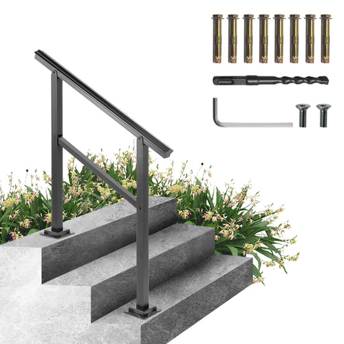 SucceBuy Outdoor Handrail 165LBS Load Aluminum  36 x 35\