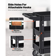 Charger l'image dans la visionneuse de galerie, Amocart 2/3 Shelf Utility Service Cart Dolly with 360° Swivel Wheels Ergonomic Storage Handle for Warehouse/Garage/Cleaning
