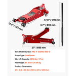 SucceBuy 3 Ton Low Profile Floor Jack  Aluminum Racing Floor Jack with Dual Pistons Quick Lift Pump for Sports Car SUV Pickup