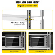 Bild in Galerie-Viewer laden, Amocart 4-Tier Stainless Steel Commercial Storage Rack Shelf for Kitchen Warehouse Garage Storing Kitchenware
