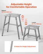 SucceBuy Electric Meat Bandsaw Stand Adjustable Height H-Shaped Frame Anti-Slip Foot Pads Compatible with Models BS-130 & BS-250