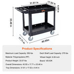 with 360°Swivel Wheels Ergonomic Storage Handle for Warehouse/Garage/Cleaning Amocart 2/3 Shelf Utility Service Cart Heavy Duty